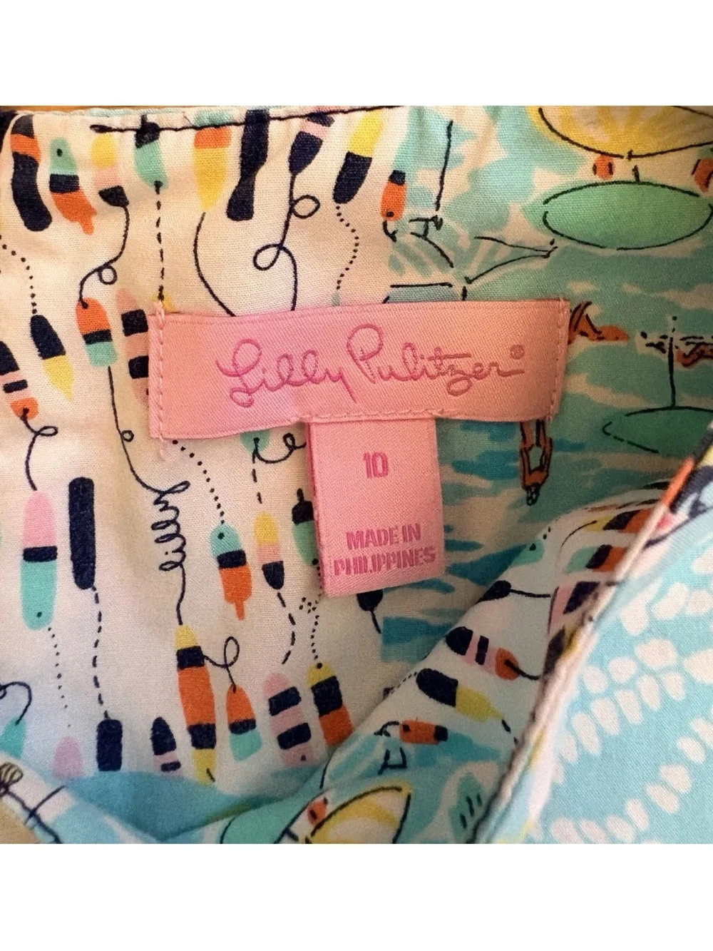 Lilly Pulitzer Patchwork Shift Dress, Scoop Neck, Sleeveless, Girls Size 10